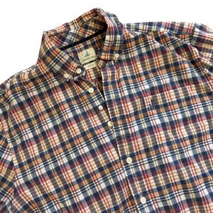 Johnny-O Hangin Out Mens Plaid Button Down Shirt Long Sleeve Cotton Medium